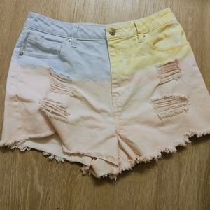 Multicolor tie dye shorts